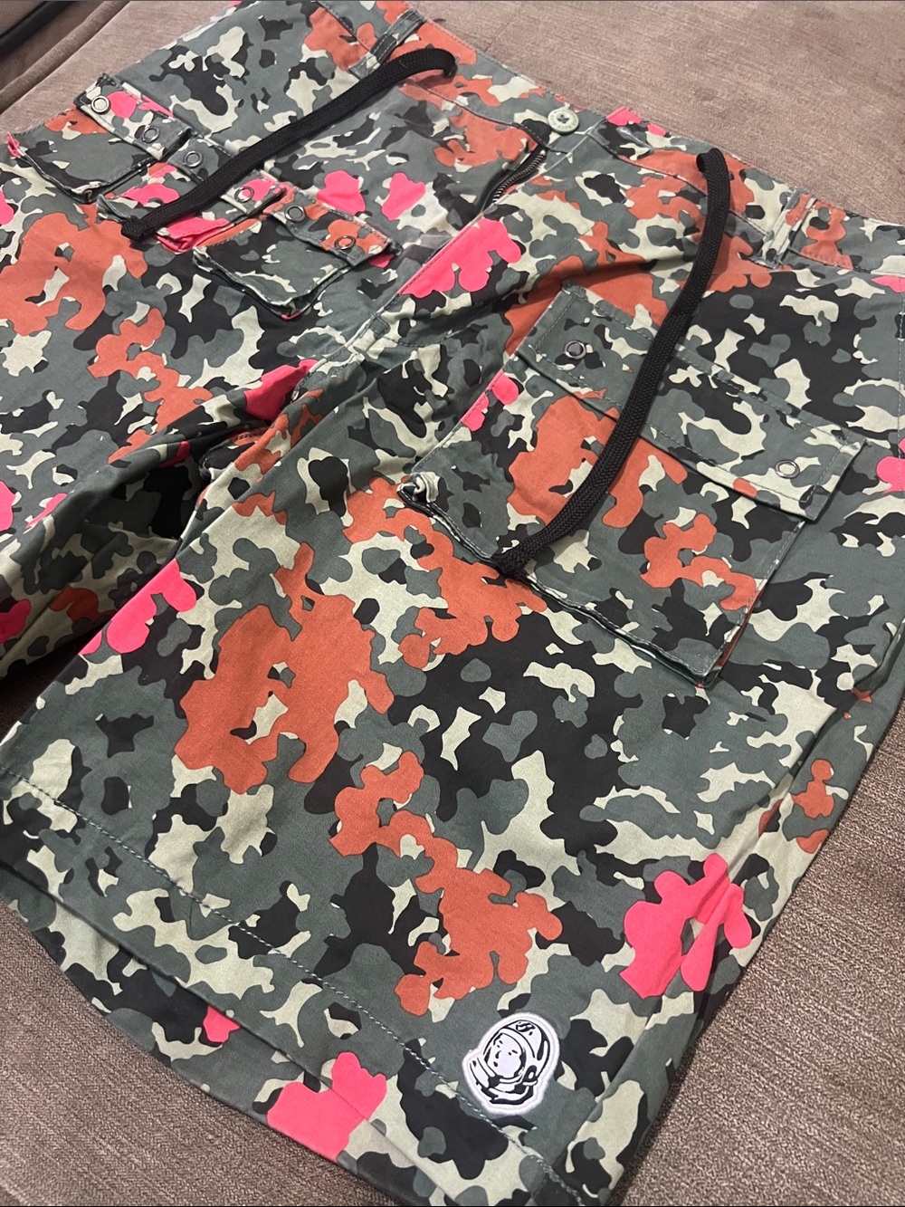 Billionaire Boys Club Multicolor Camo Cargo Shorts — Green, Orange & Pink